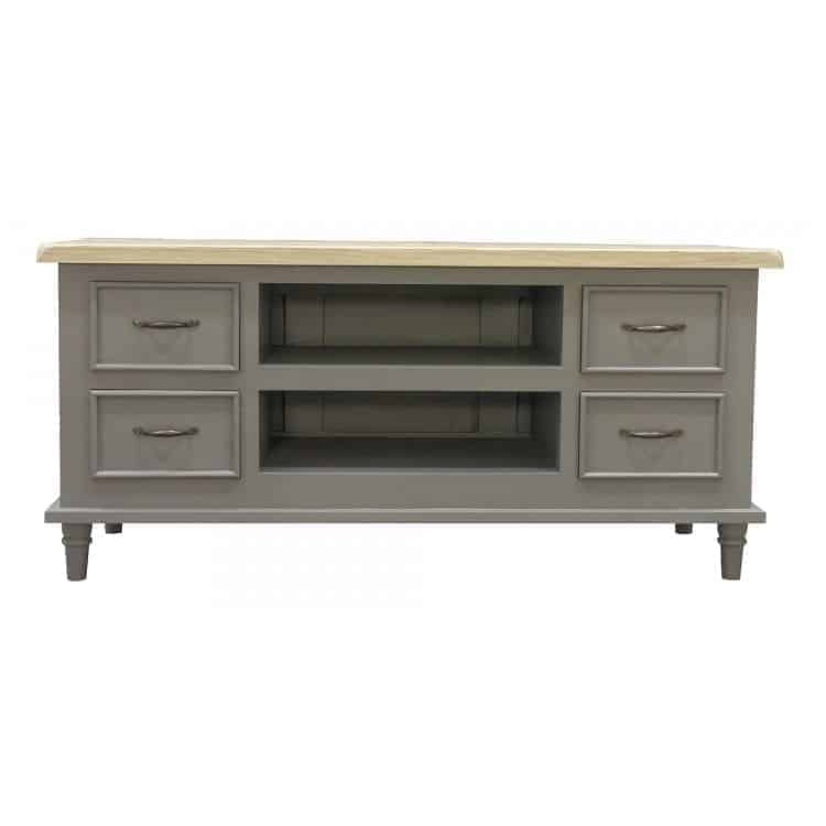 Storm Grey Painted Range 4 Drawer TV Unit
