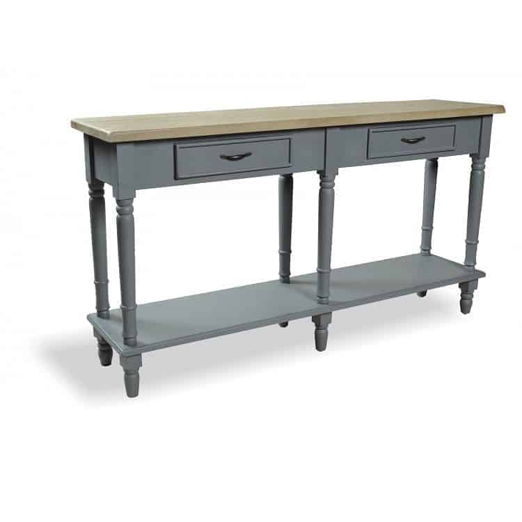 Storm Grey Painted Range 2 Drawer Console Table