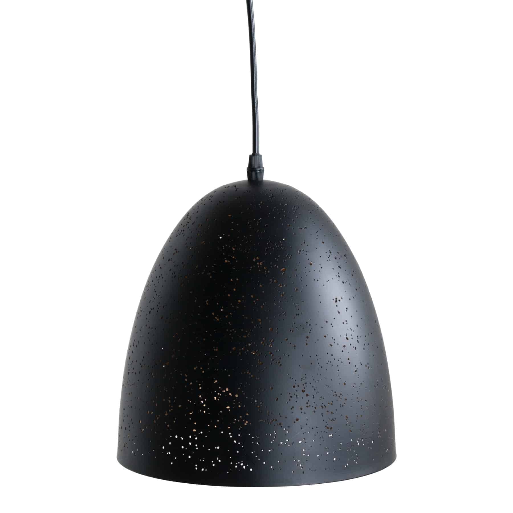 Black And Gold Pendant Light With Pitted Effect