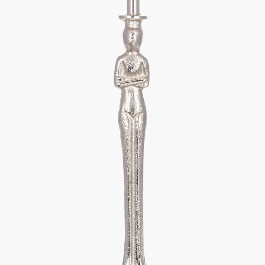 Pose Antique Silver Metal Arms Folded Table Lamp