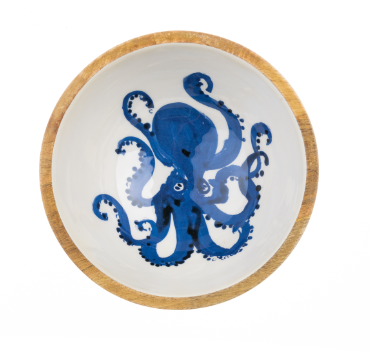 Octopus Wooden Bowl 25cm