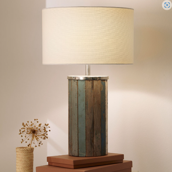 Kerala Distressed Wood Tall Table Lamp