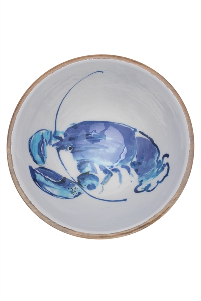 Blue Lobster Wooden Bowl 30cm