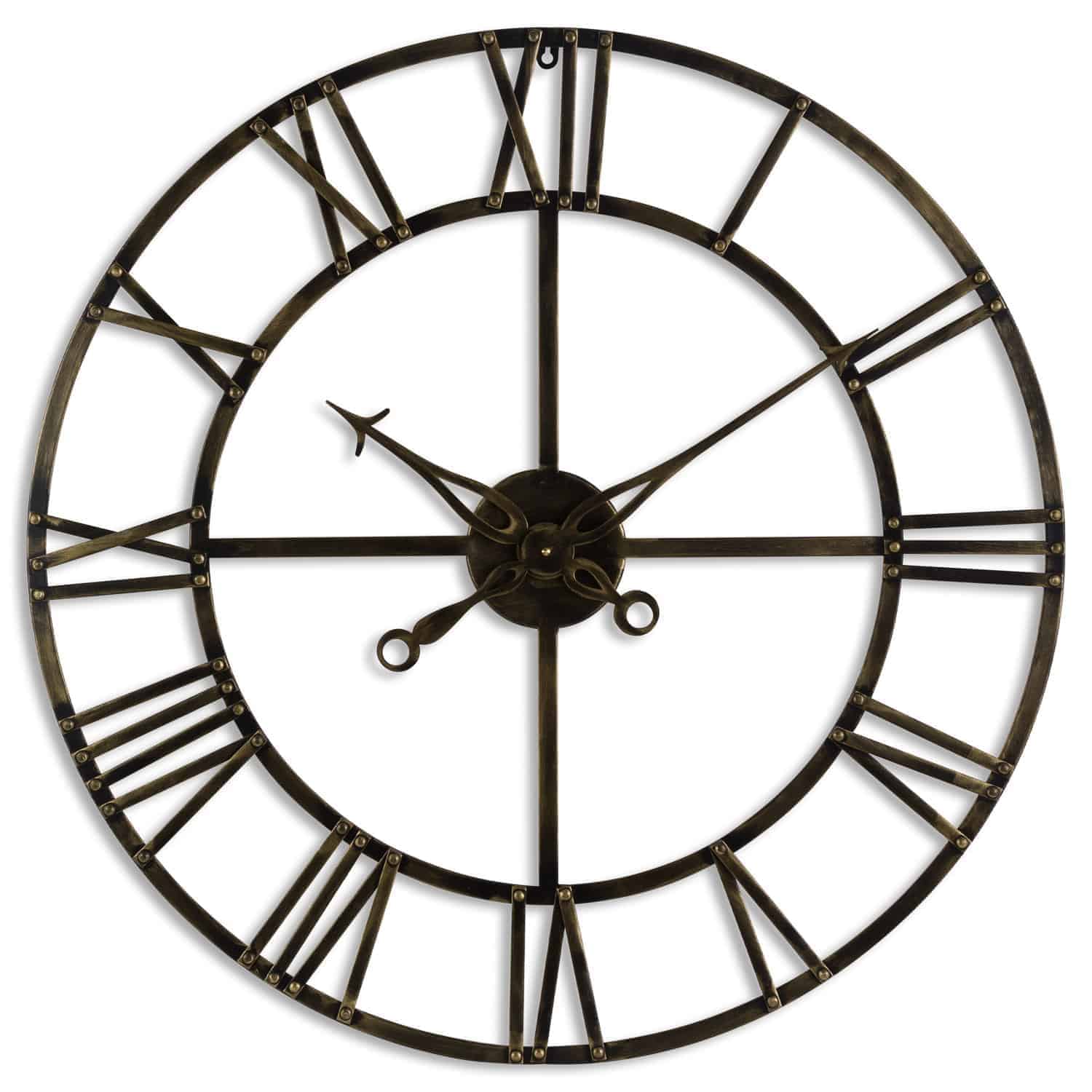 Antique Brass Skeleton Clock 80Cm Home Sweet Home