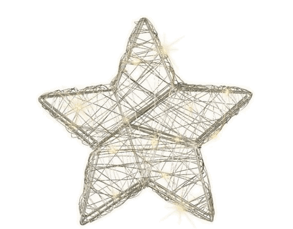Silver Wire LED Star, 20Cm | Home Sweet Home