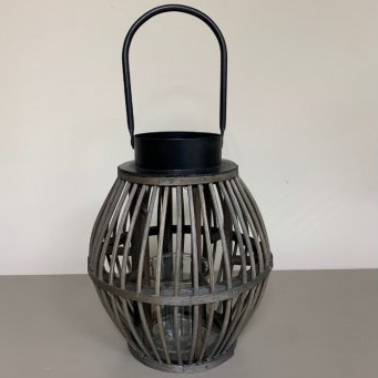 Grey Wooden Lantern, 45cm