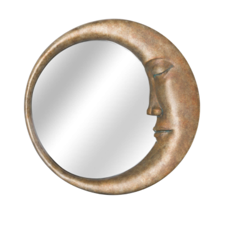 Man in the Moon Mirror in an Antique Gold Finish