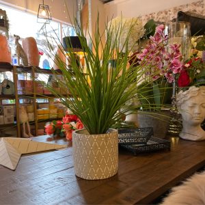 Grass In Geometric Pot 46cm