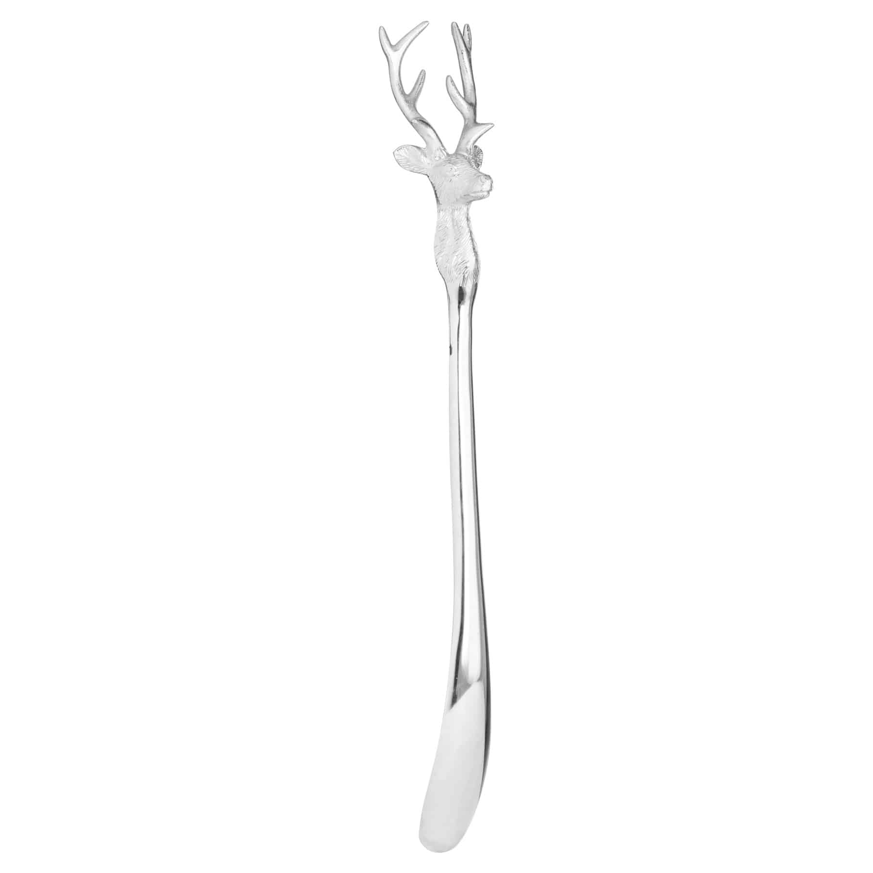 Silver Nickle Stag Head Design Shoe Horn