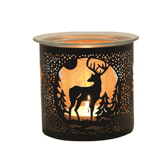 Tealight Wax Melter and Candle Holder - Black Stag 10.5cm