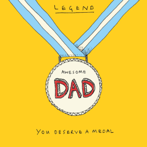'Dad Medal' Greetings Card, Medal
