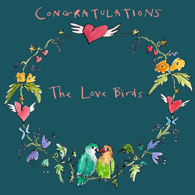 'Love Birds' Greetings card, Garland