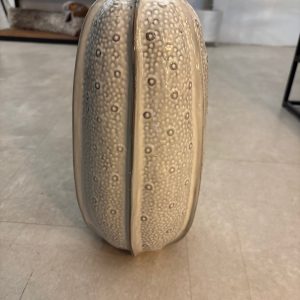 Circle Design Segmented Textured Vase Cream 31cm