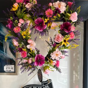 Heart Floral Wreath Rose Sunflower 45cm