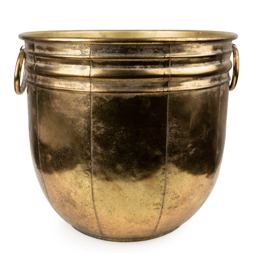 30cm Large Metal Planter - Antique