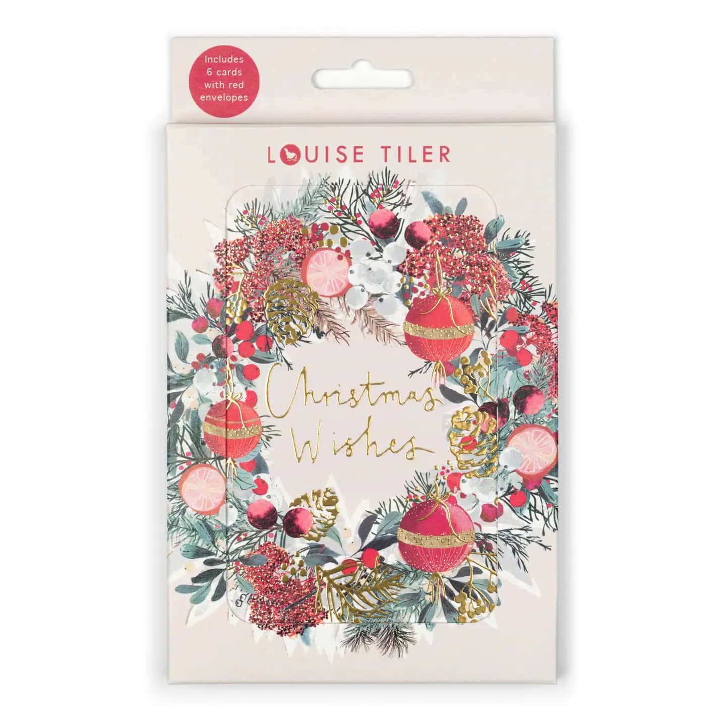 Christmas Wishes Wreath Cards | Boxed Pack of 6