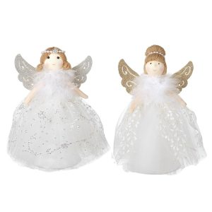 White Fabric Tree Top Angel