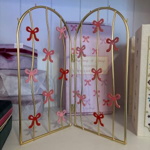 Pink and Red Bow Folding Metal Jewellery Stand