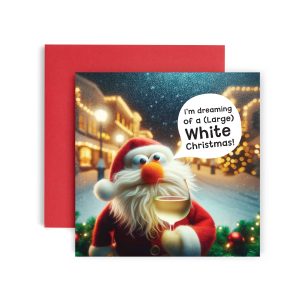 Santa White Christmas Happy Christmas Card