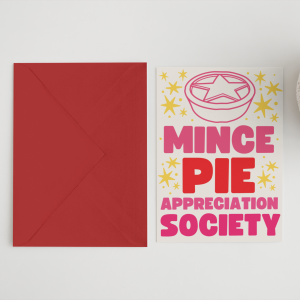Mince pie appreciation society A6/5x7 Christmas card