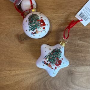 Nostalgia Santa/Tree Ceramic Star/Ball