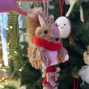 Bristle Squirrel With Red Scarf Dec