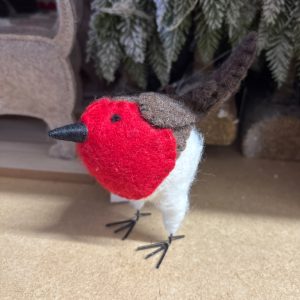 Felted Wood Mix Robin Orn Sml