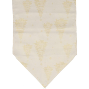 Fabric Table Runner 140cm - Gold Thread Tree