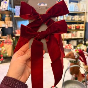 Plum Velvet Bow Dec Pack/2