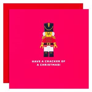 Christmas Card - Pink LEGO Nutcracker Design