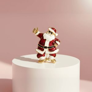 Dancing Santa Claus Festive Brooch