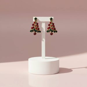 Christmas Tree Crystal Festive Stud Earrings
