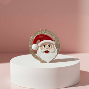 Acrylic Sparkle Santa Claus Festive Brooch