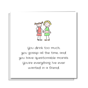 Best Friends Friendship Birthday Card for Girl, Female, Bestie, BFF - Funny, humorous, amusing and fun - Gin, Gossip
