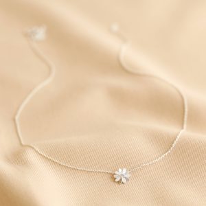 Daisy Charm Necklace in Silver