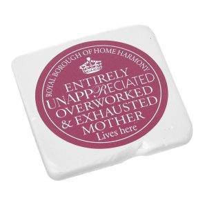 Pink Home Harmony Text Resin Coaster