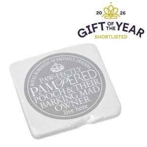 Grey Faithful Friends Text Resin Coaster