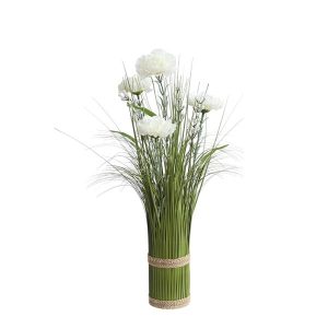 White Carnation Grass Floral Bundle
