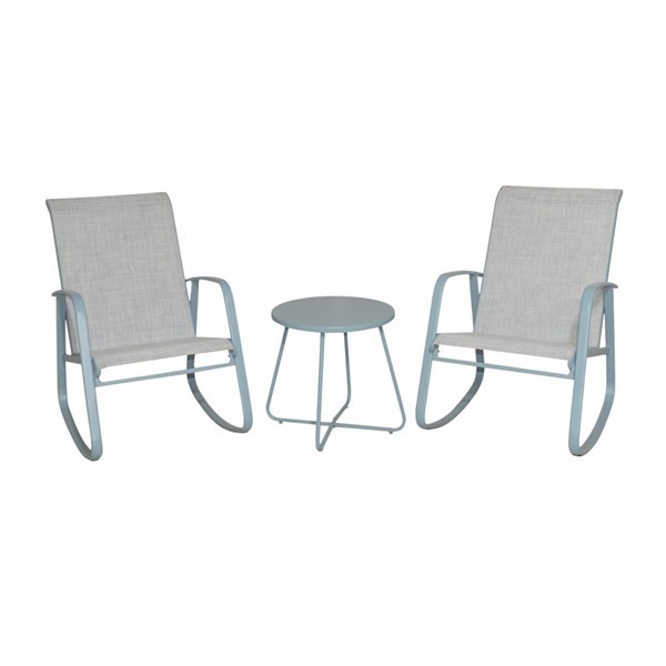 Rocking Chairs & Table Set Blue
