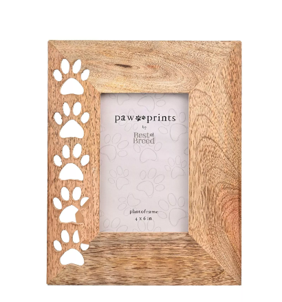 Best of Breed Paw Prints Mango Wood Frame 4" x 6"