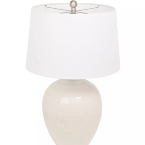 Hestia White Ceramic Table Lamp 25"