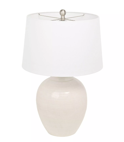 Hestia White Ceramic Table Lamp 25"