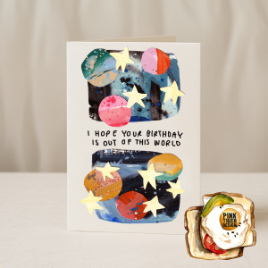 Hope your birthday is out of world 5x7 card Collab X PTD