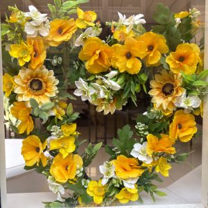 Heart Wreath Yellow Orchid 45cm