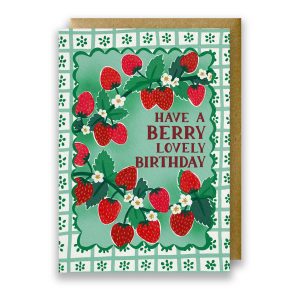 Berry Lovely Strawberry Birthday Card - A6 premium card