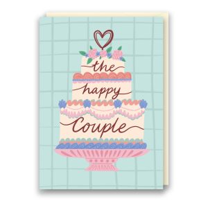 Vintage Pretty Wedding Cake Card - The Happy Couple