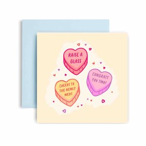 Love Hearts Wedding Card - Raise a Glass