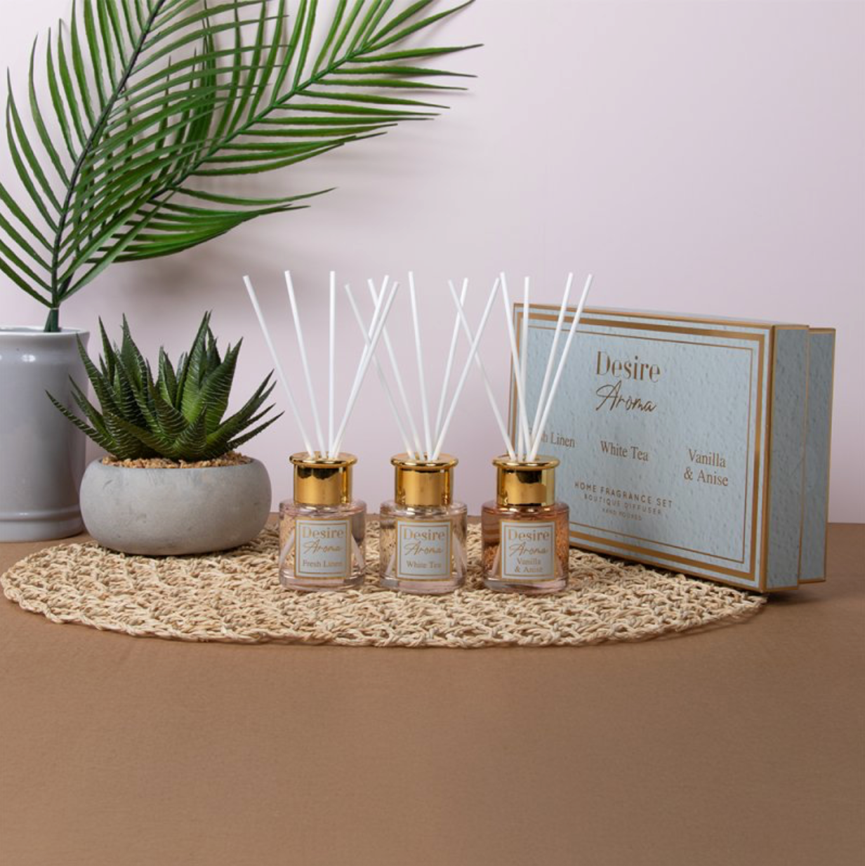COCOA DIFFUSERS SET 3 LINEN WHITE TEA VANILLA ANISE 50ml