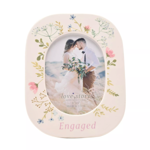 Love Story Ceramic Photo Frame - Engaged 4" x 6"