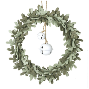 Felt Wreath With White Bell